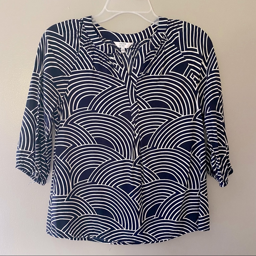 Crown & Ivy tunic with Japanese wave print